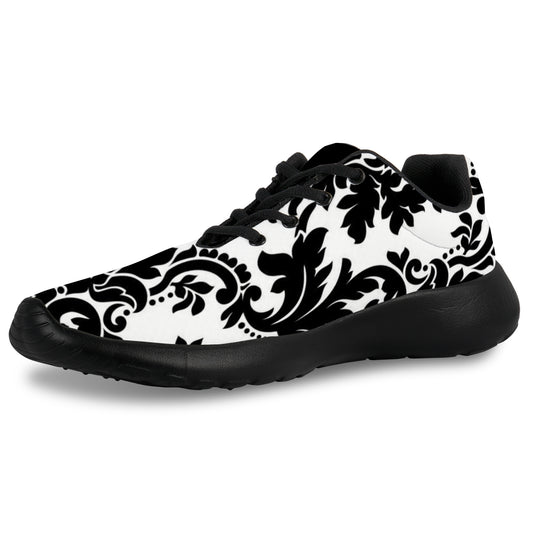 Women's Athletic Shoes - Black/White Floral