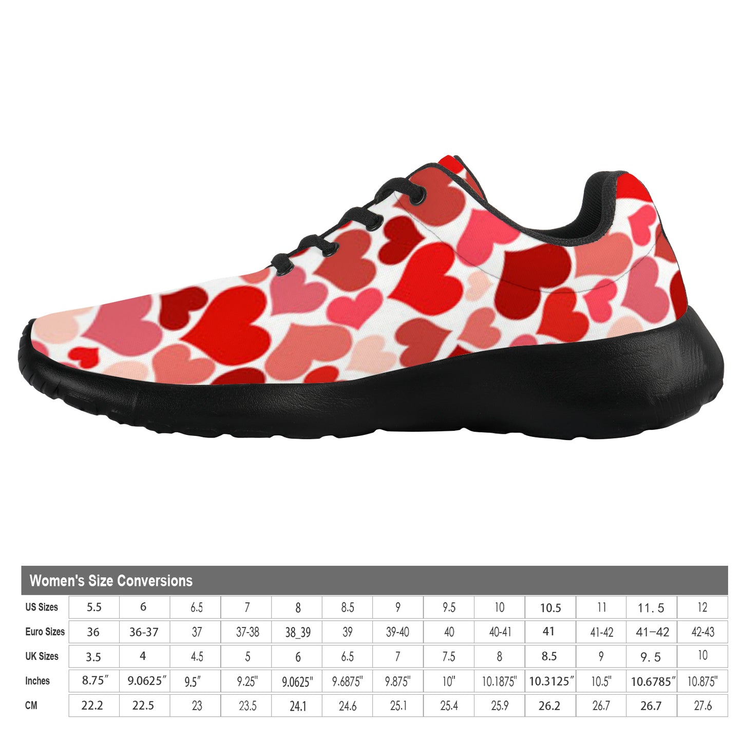 Women's Athletic Shoes - Hearts