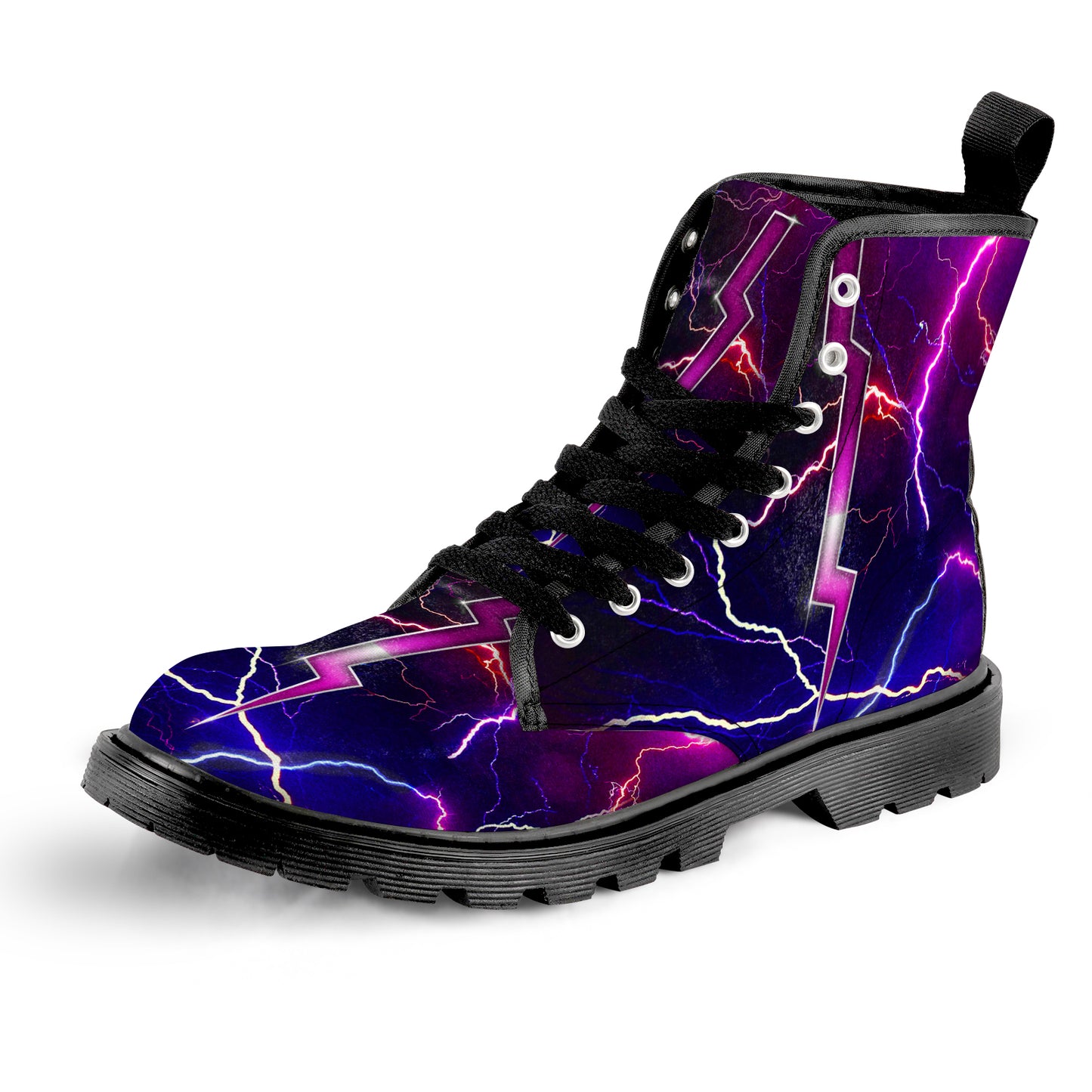 Men's Lace Up Canvas Boots - Purple Lightning