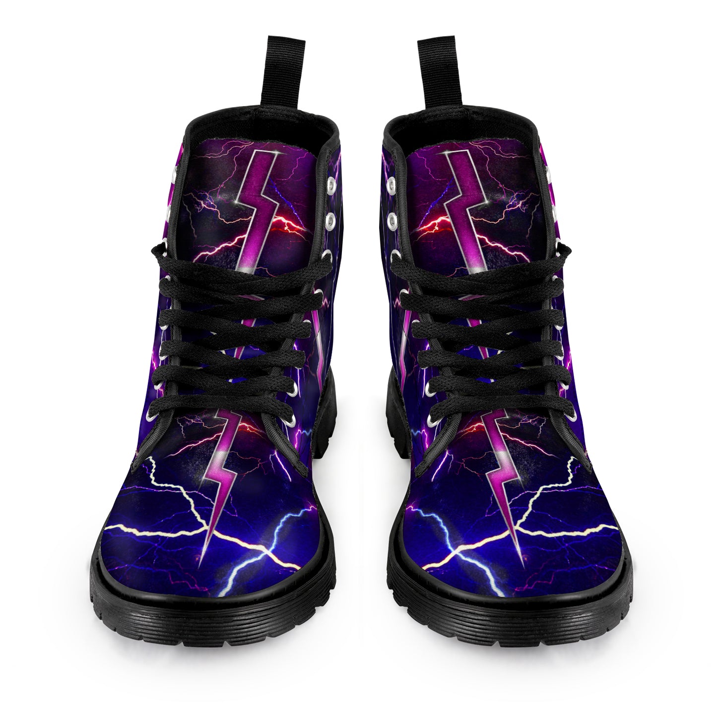 Men's Lace Up Canvas Boots - Purple Lightning
