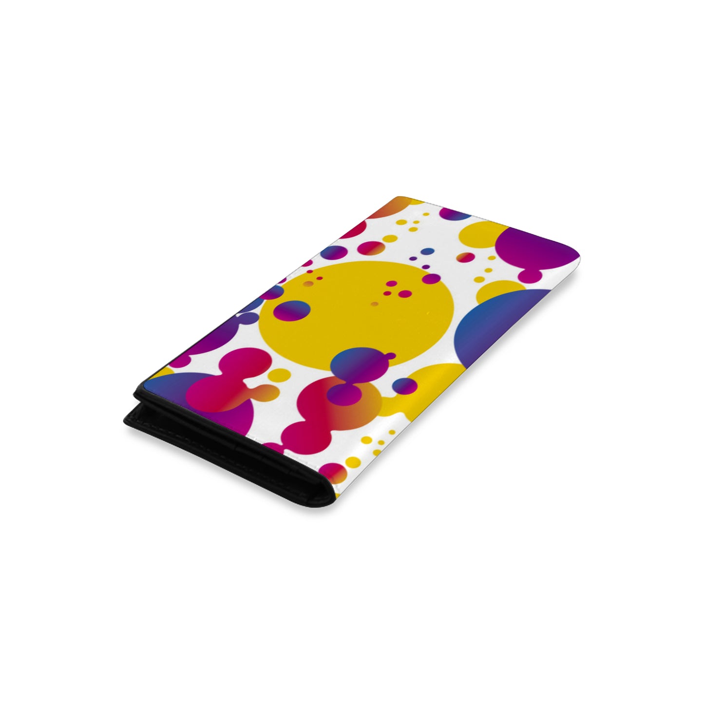 Women's Leather Wallet - Colorful Circles