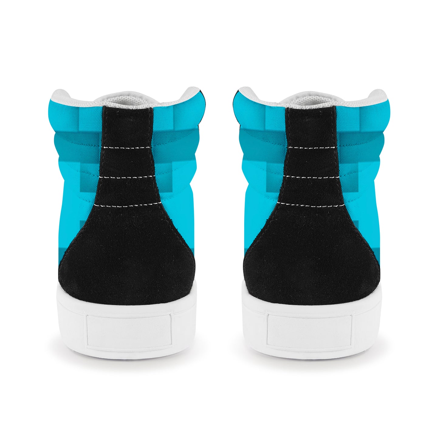 Women's High Tops - Turquoise Cubes