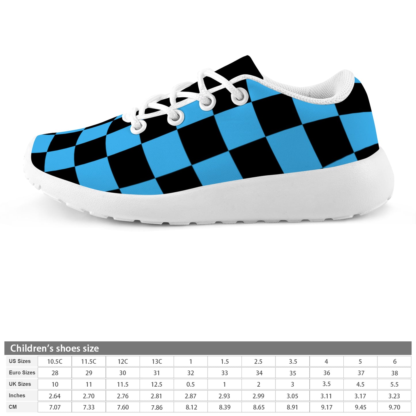 Kid's Sneakers - Blue Checkers
