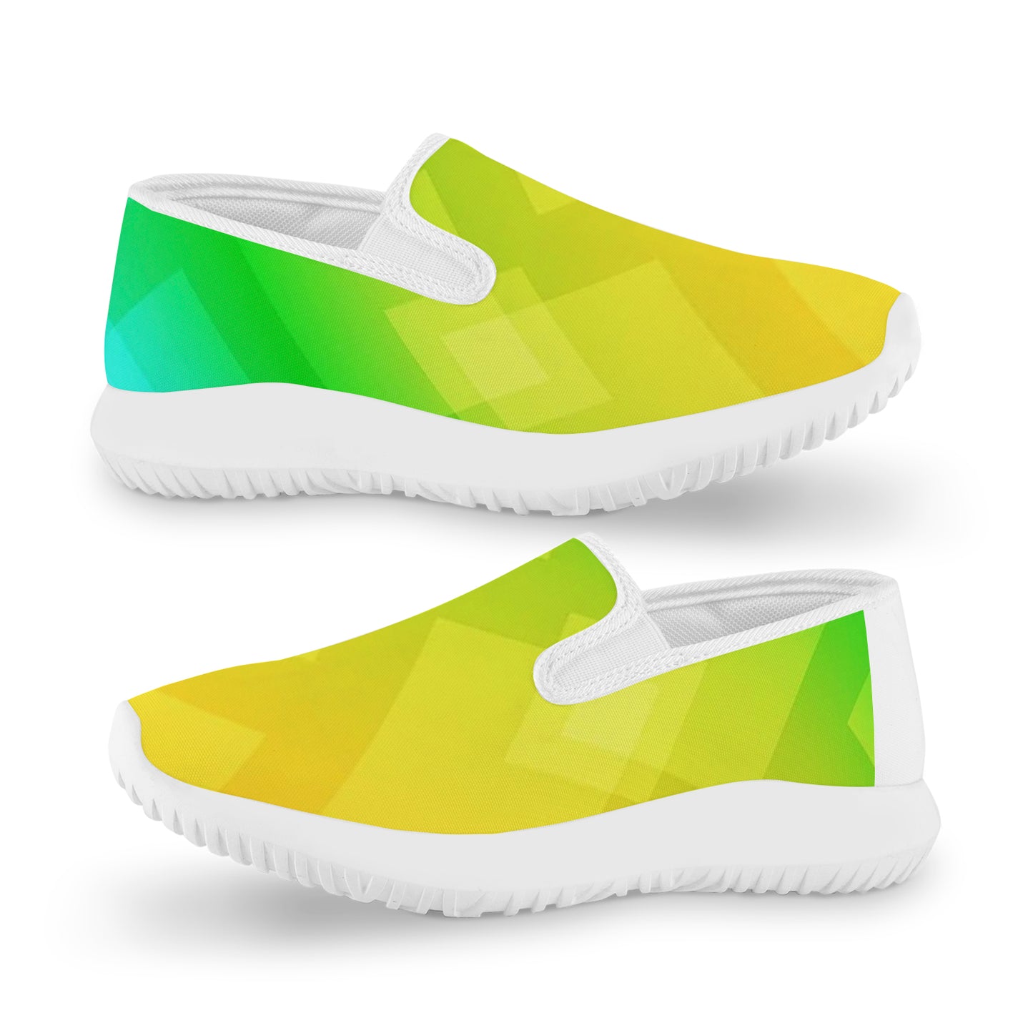 Women's Slip-on Sneakers - Yellow/Green Combo