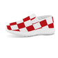 Women's Slip-on Sneakers - Red Checker