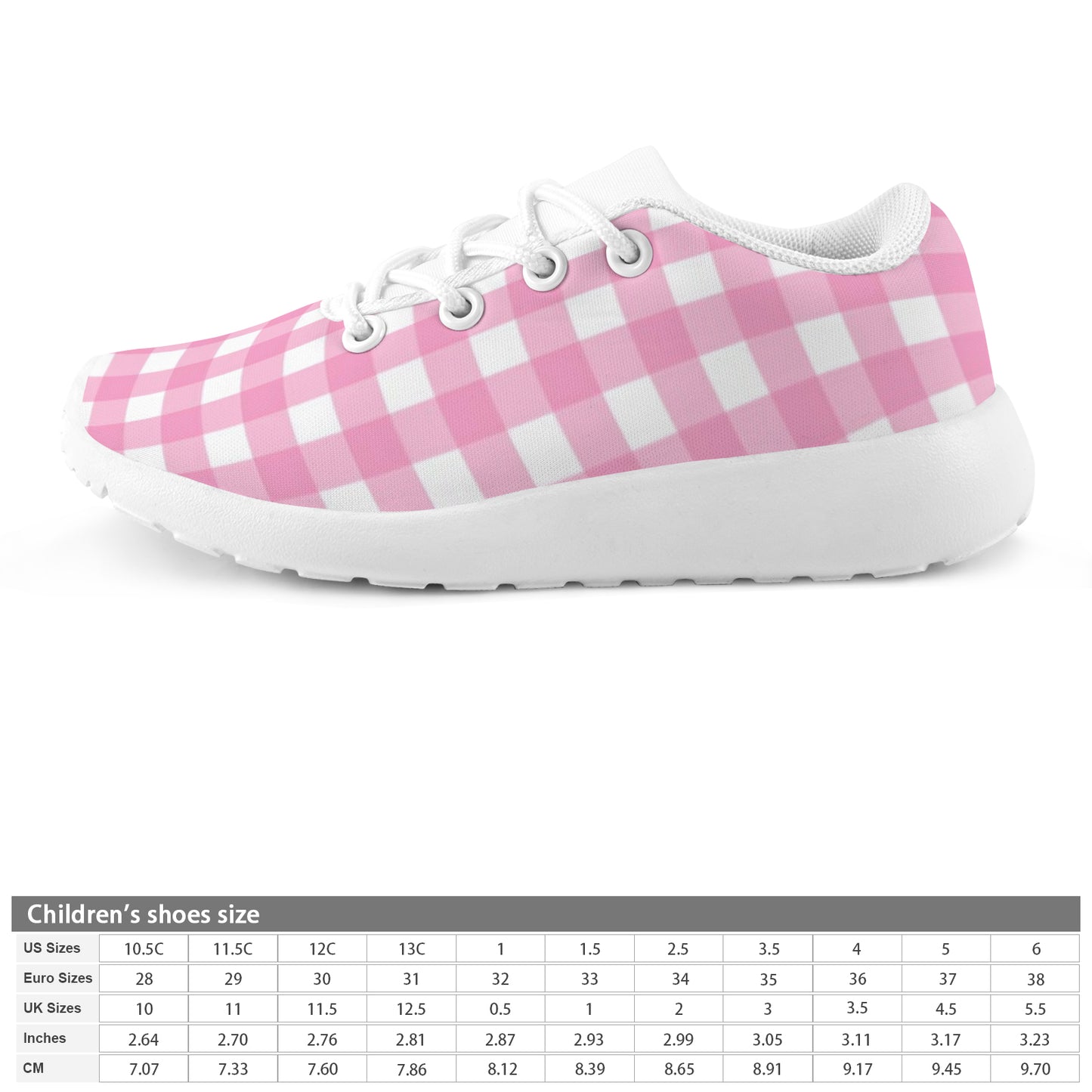 Kid's Sneakers - Pink Checkers