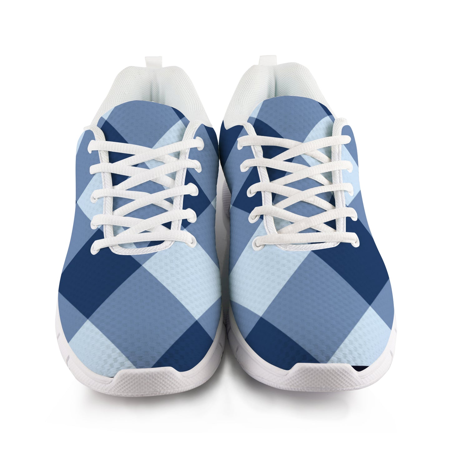 Men's Breathable Sneakers - Blue Plaid
