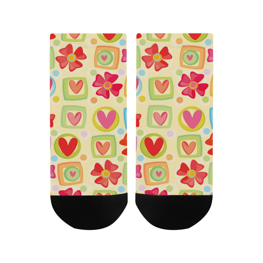 Women's Ankle Socks - Hearts/Flowers