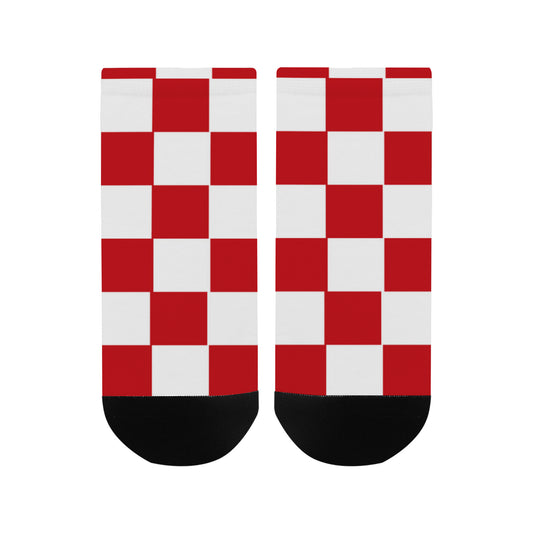 Women's Ankle Socks - Red Checkered