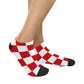 Women's Ankle Socks - Red Checkered
