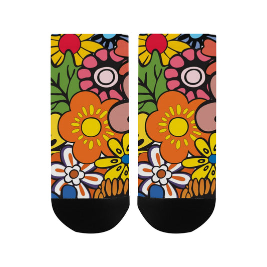Women's Ankle Socks - 1970's Floral