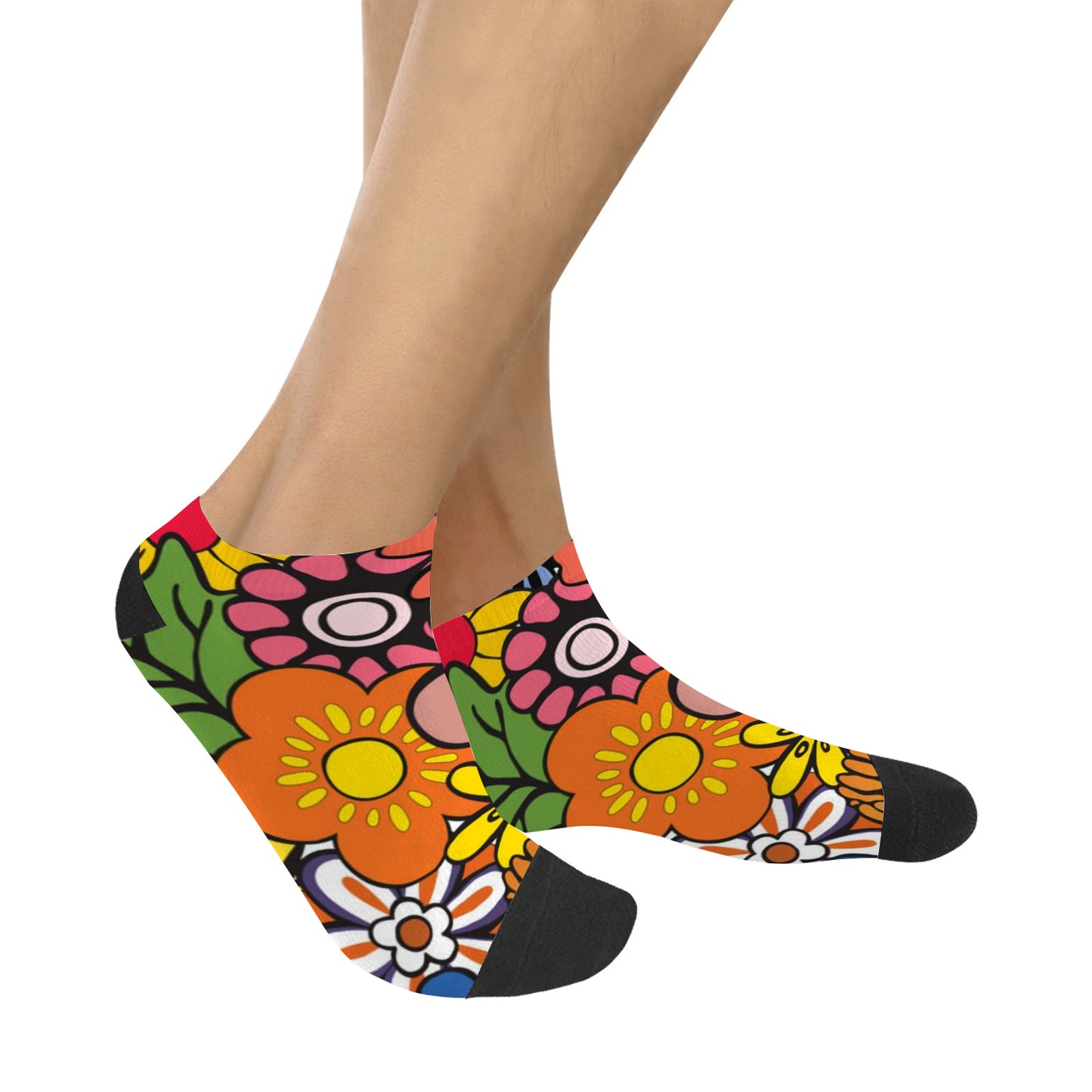 Women's Ankle Socks - 1970's Floral