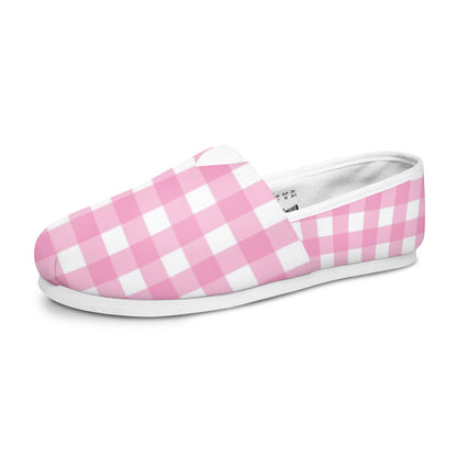 Casual Canvas Women's Shoes - Pink Checkered