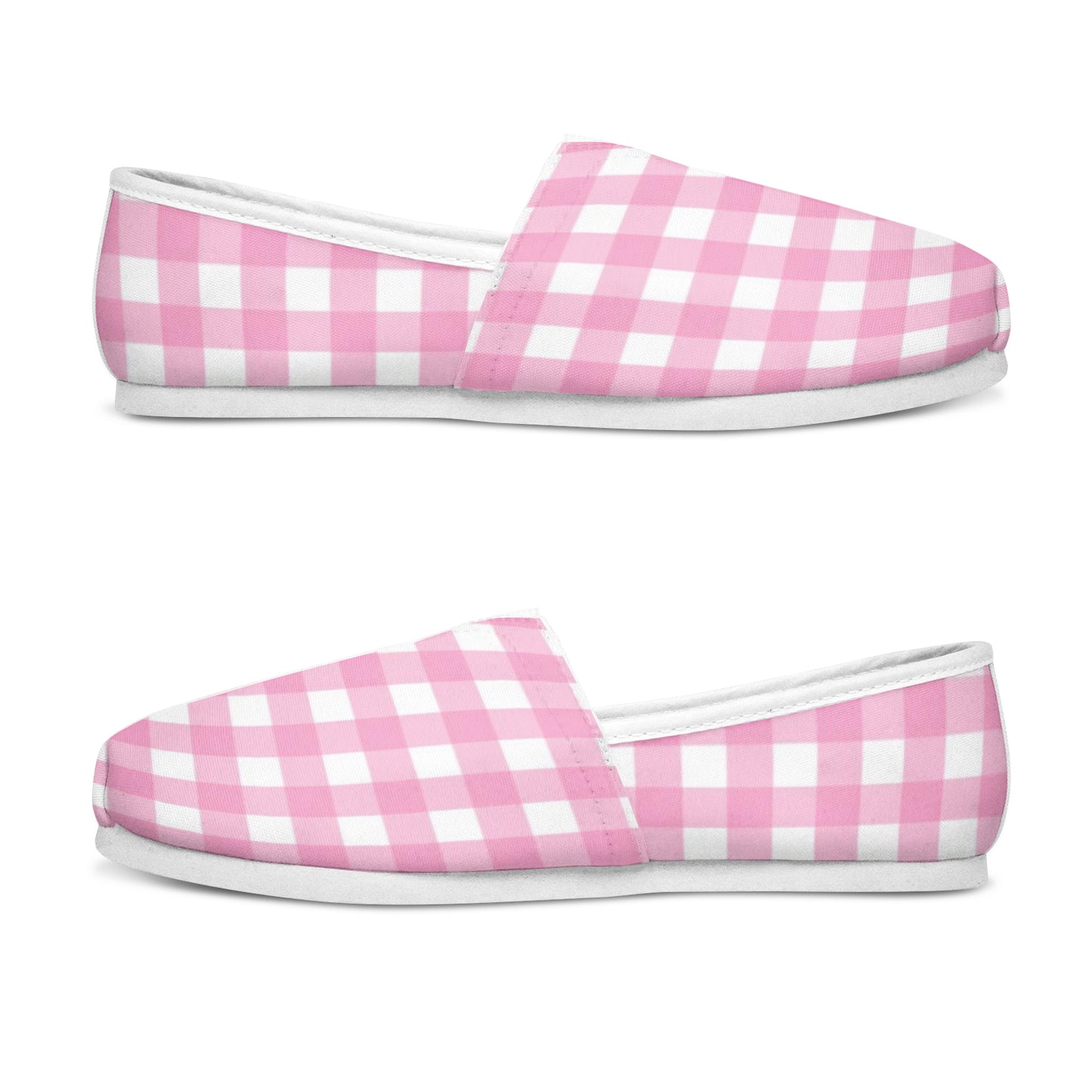 Casual Canvas Women's Shoes - Pink Checkered