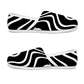 Casual Canvas Women's Shoes - Black/White Waves