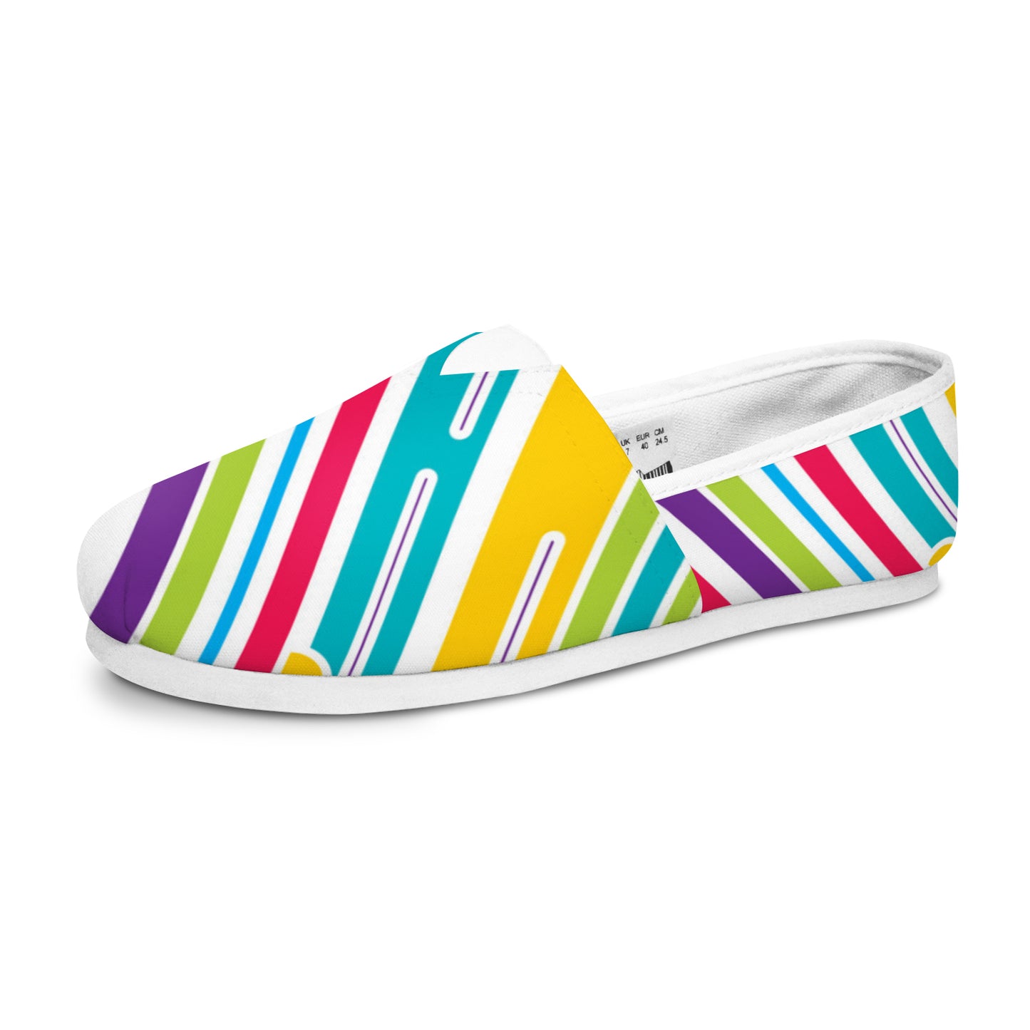 Casual Canvas Women's Shoes - Colored Stripes