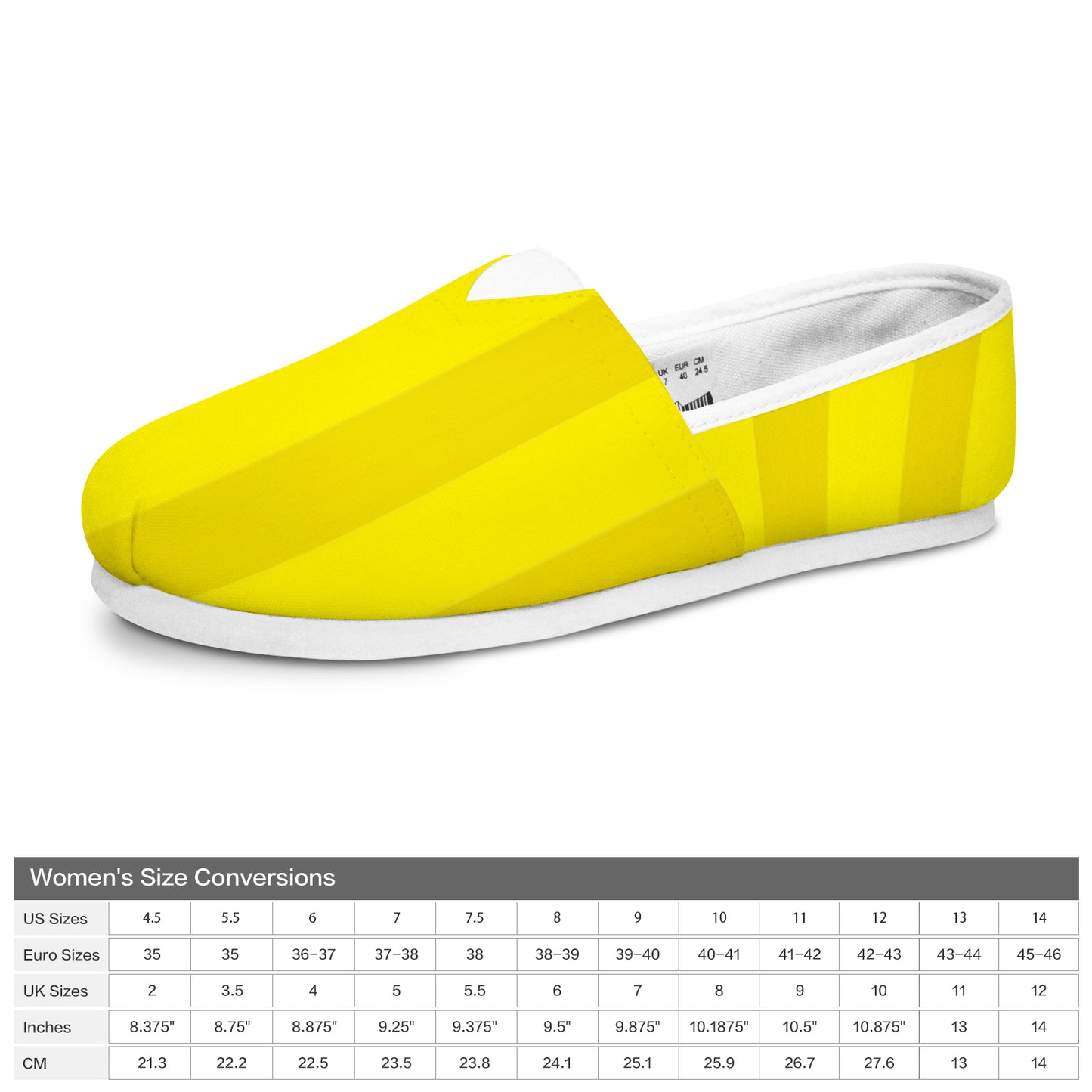 Casual Canvas Women's Shoes - Yellow Stripes