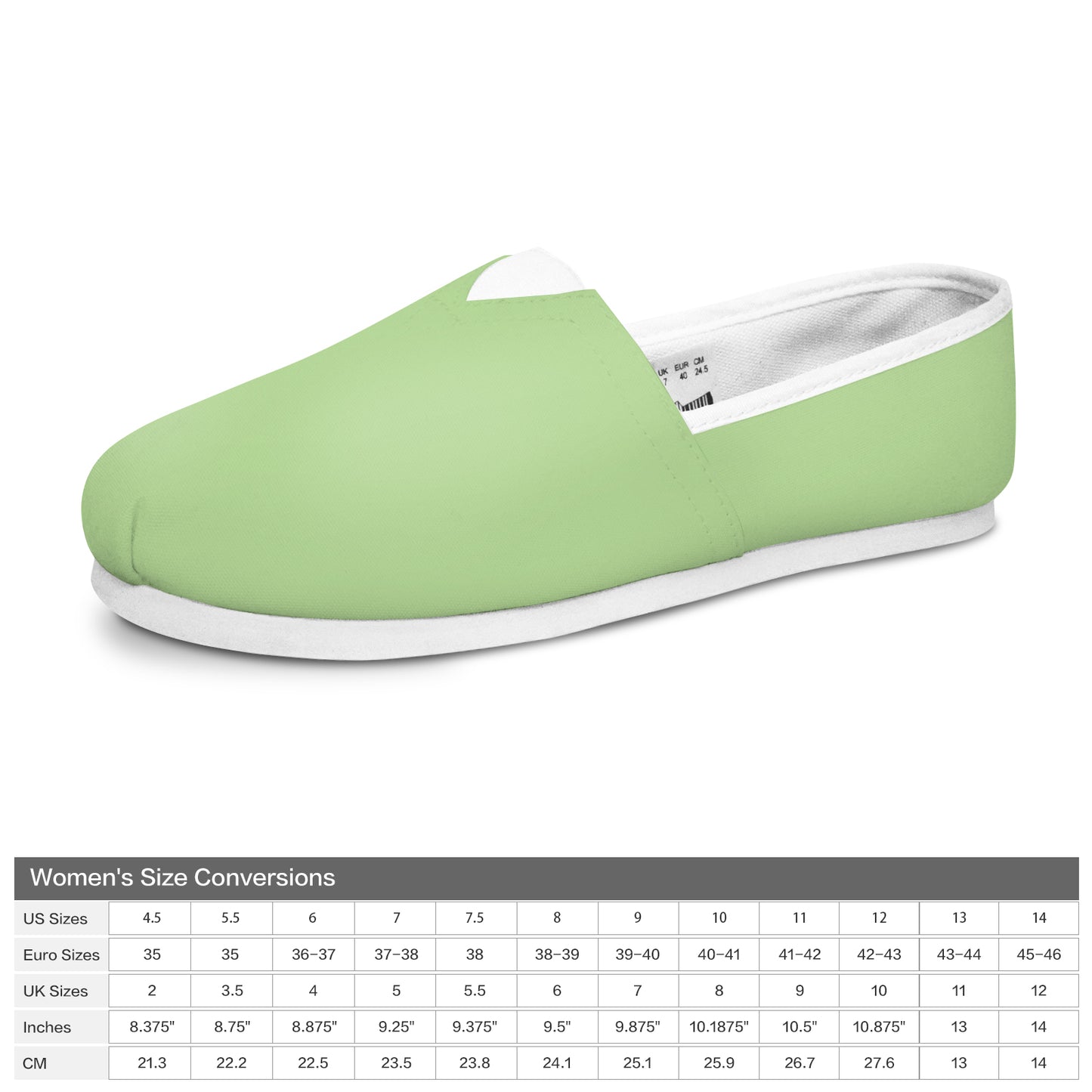 Casual Canvas Women's Shoes - Light Green