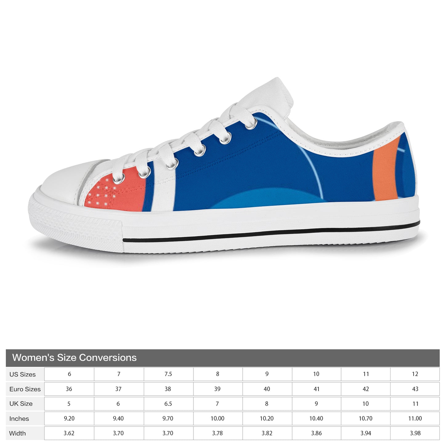 Women's Sneakers- Blue/Orange Combo