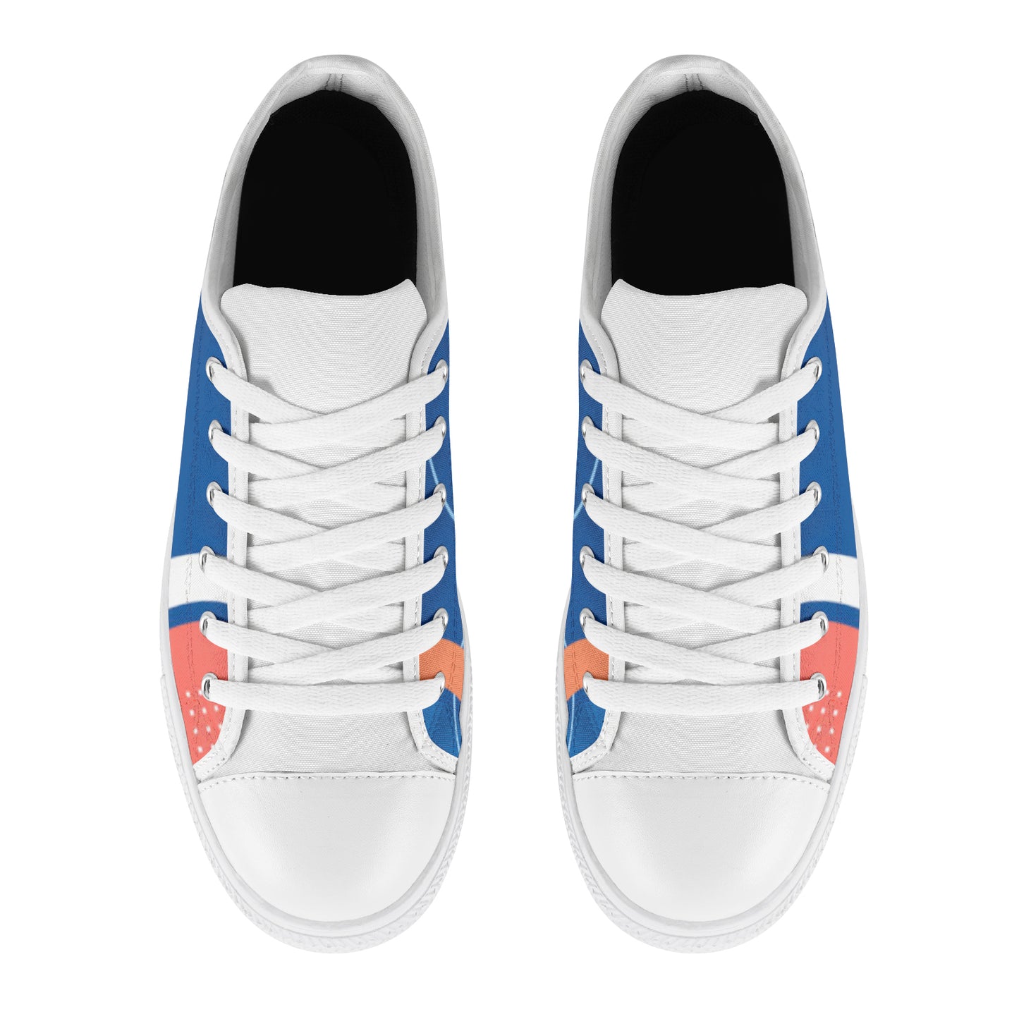 Women's Sneakers- Blue/Orange Combo