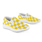 Women's Slip- on Sneakers - Yellow Checkers