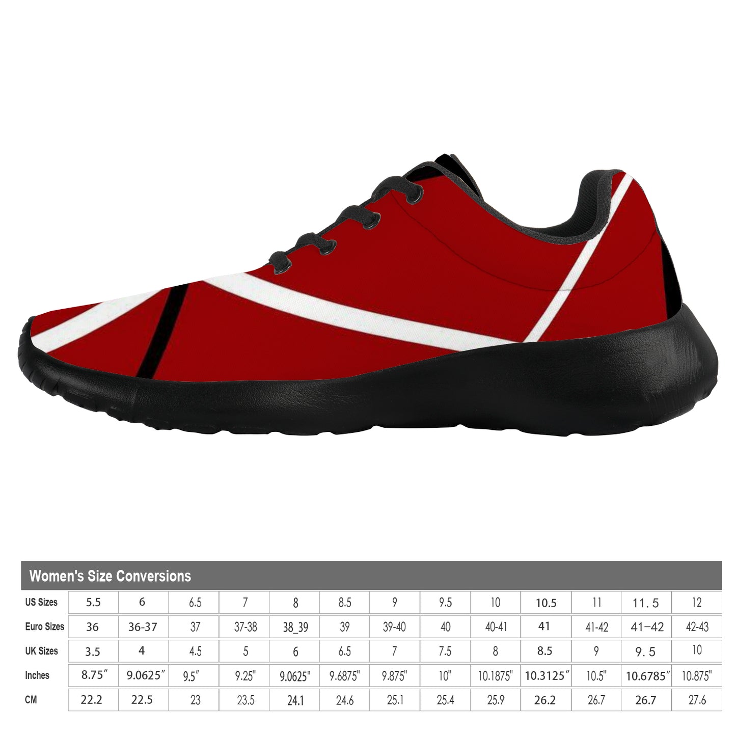 Women's Athletic Shoes - Red/Black