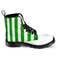 Men's Lace Up Canvas Boots - Green Stripes
