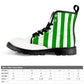 Men's Lace Up Canvas Boots - Green Stripes
