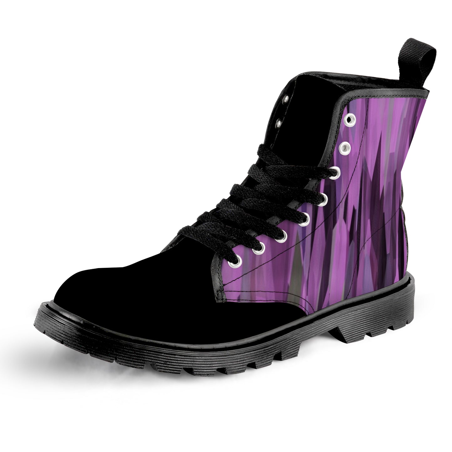 Men's Lace Up Canvas Boots - Purple
