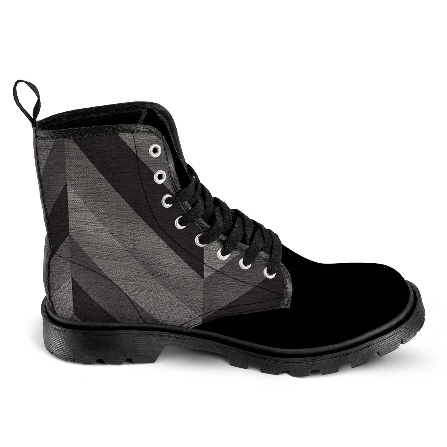 Men's Lace Up Canvas Boots - Grey/Black