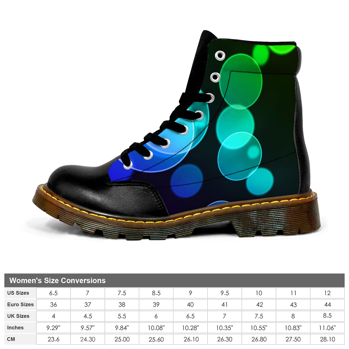 Winter Round Toe Women's Boots - Colored Circles