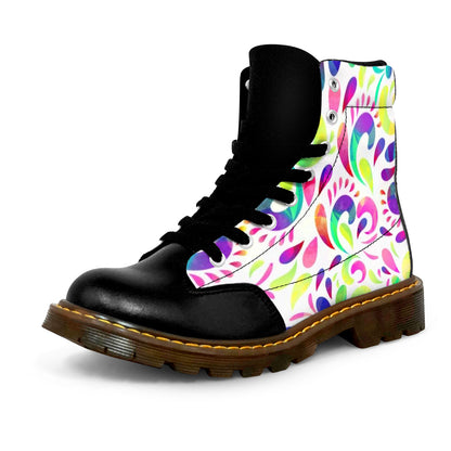 Winter Round Toe Women's Boots - Bright Floral