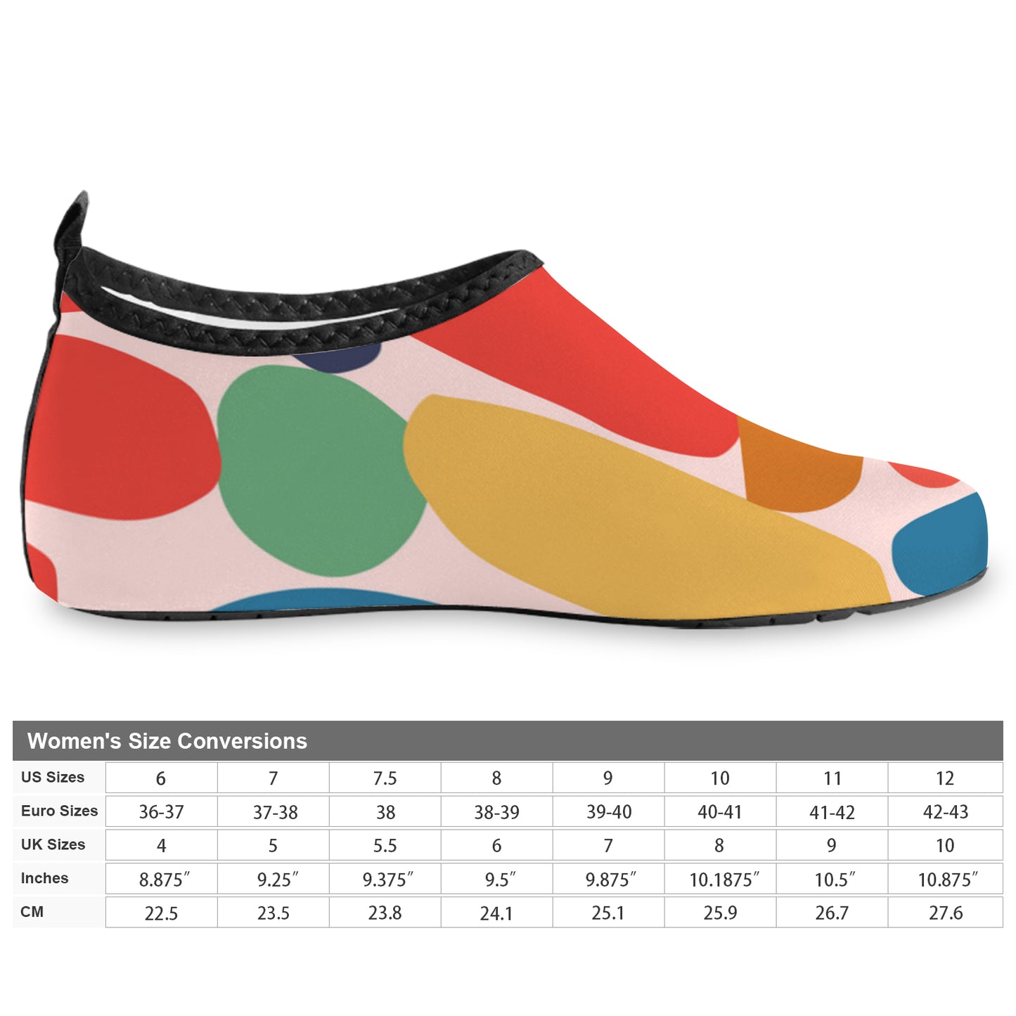 Women's Barefoot Aqua Shoes - Colorful Shapes
