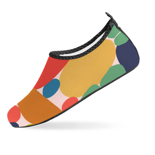 Women's Barefoot Aqua Shoes - Colorful Shapes