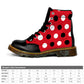 Winter Round Toe Women's Boots - Red Polka Dot