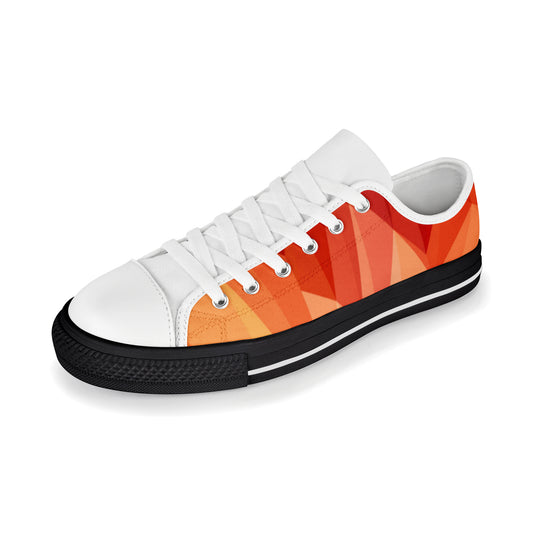 Men's Canvas Sneakers - Geometric Red