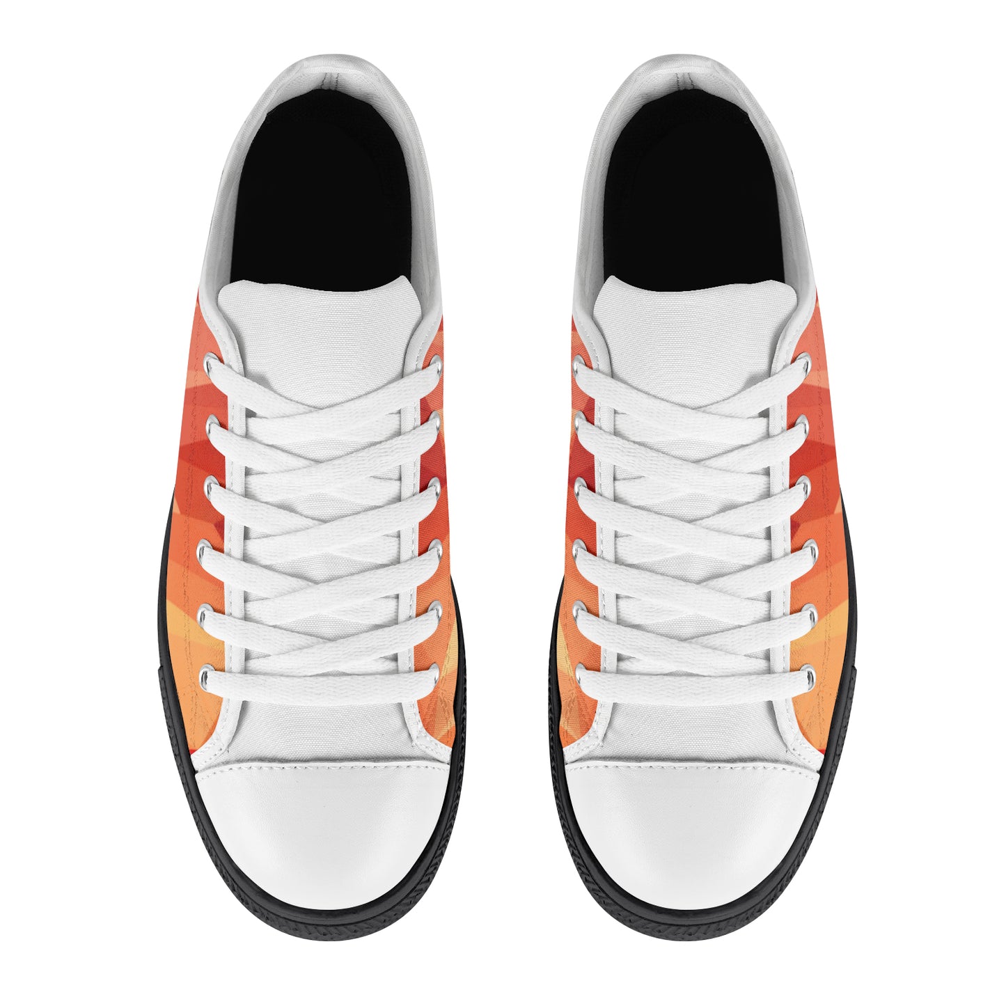 Men's Canvas Sneakers - Geometric Red