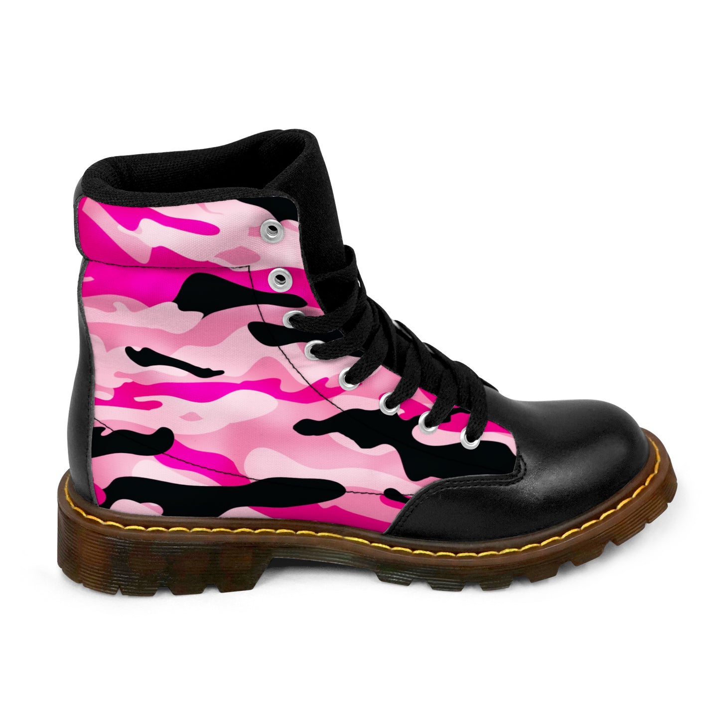 Winter Round Toe Women's Boots - Pink Camouflage
