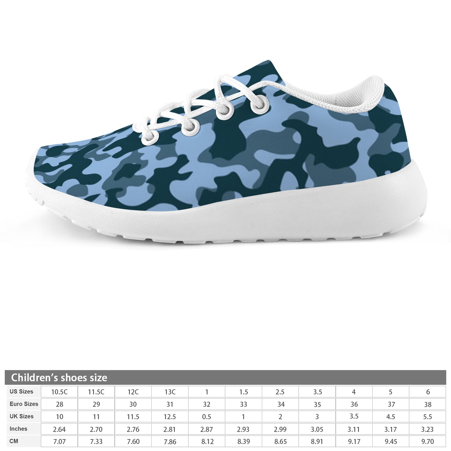 Kid's Sneakers - Blue Camouflage