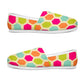 Casual Canvas Women's Shoes - Pink/Green/Orange