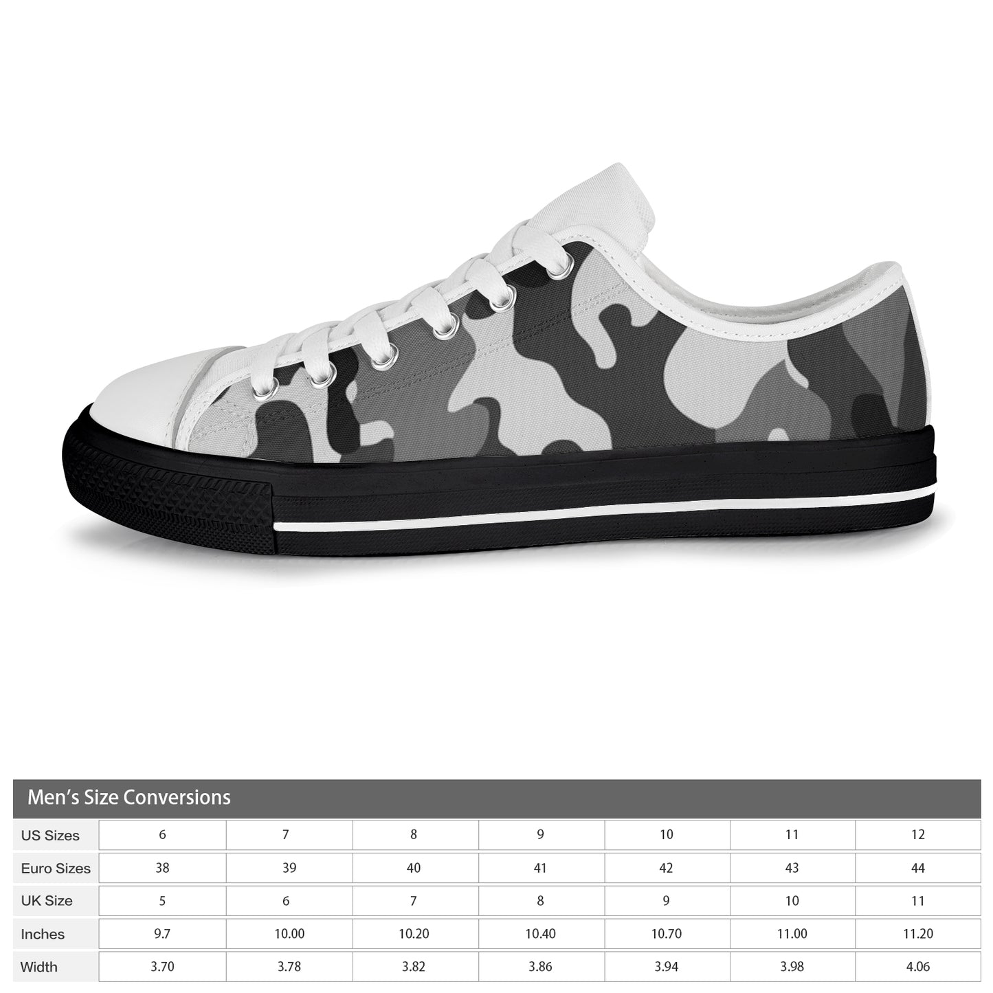 Men's Canvas Sneakers - Grey Camouflage
