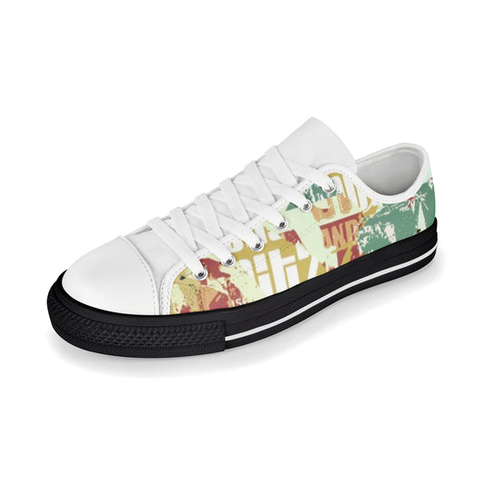 Men's Canvas Sneakers - Newspaper Style
