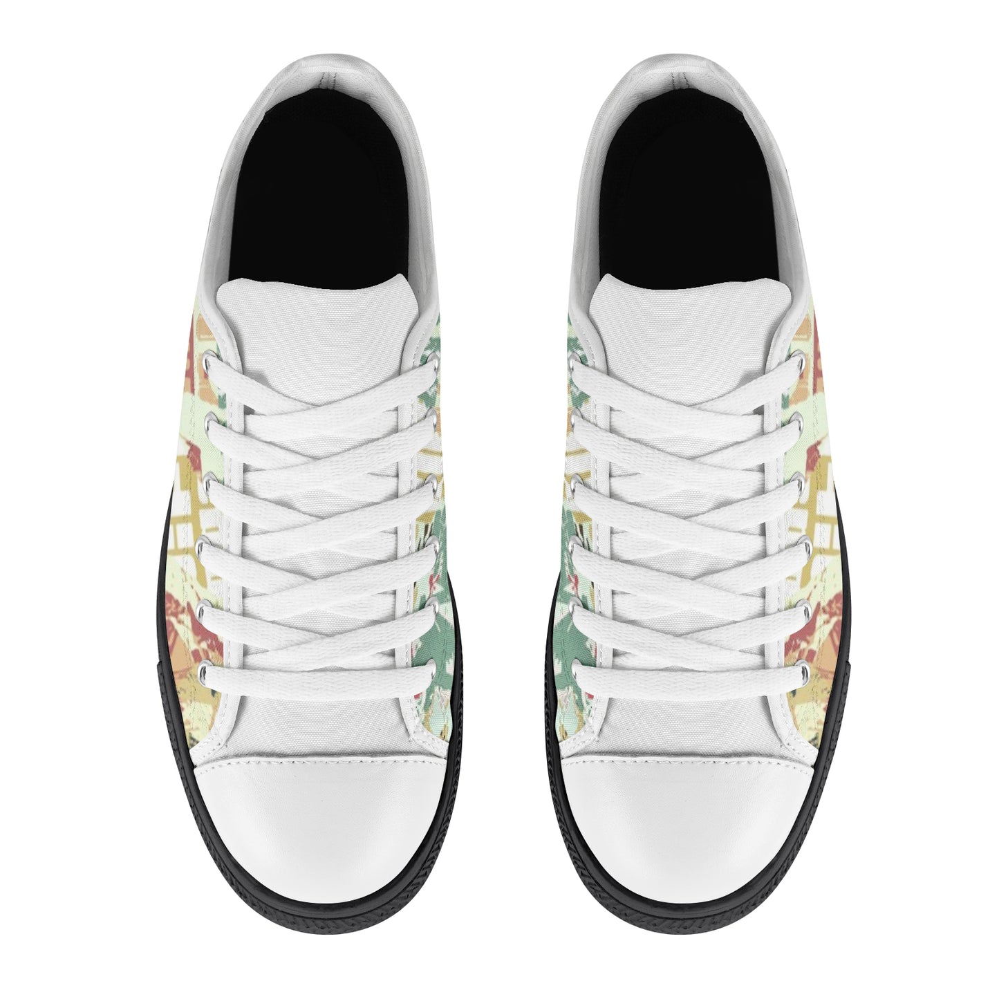 Men's Canvas Sneakers - Newspaper Style