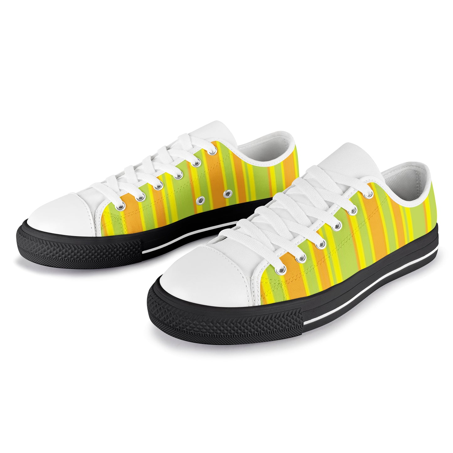 Women's Canvas Sneakers - Bright Stripes