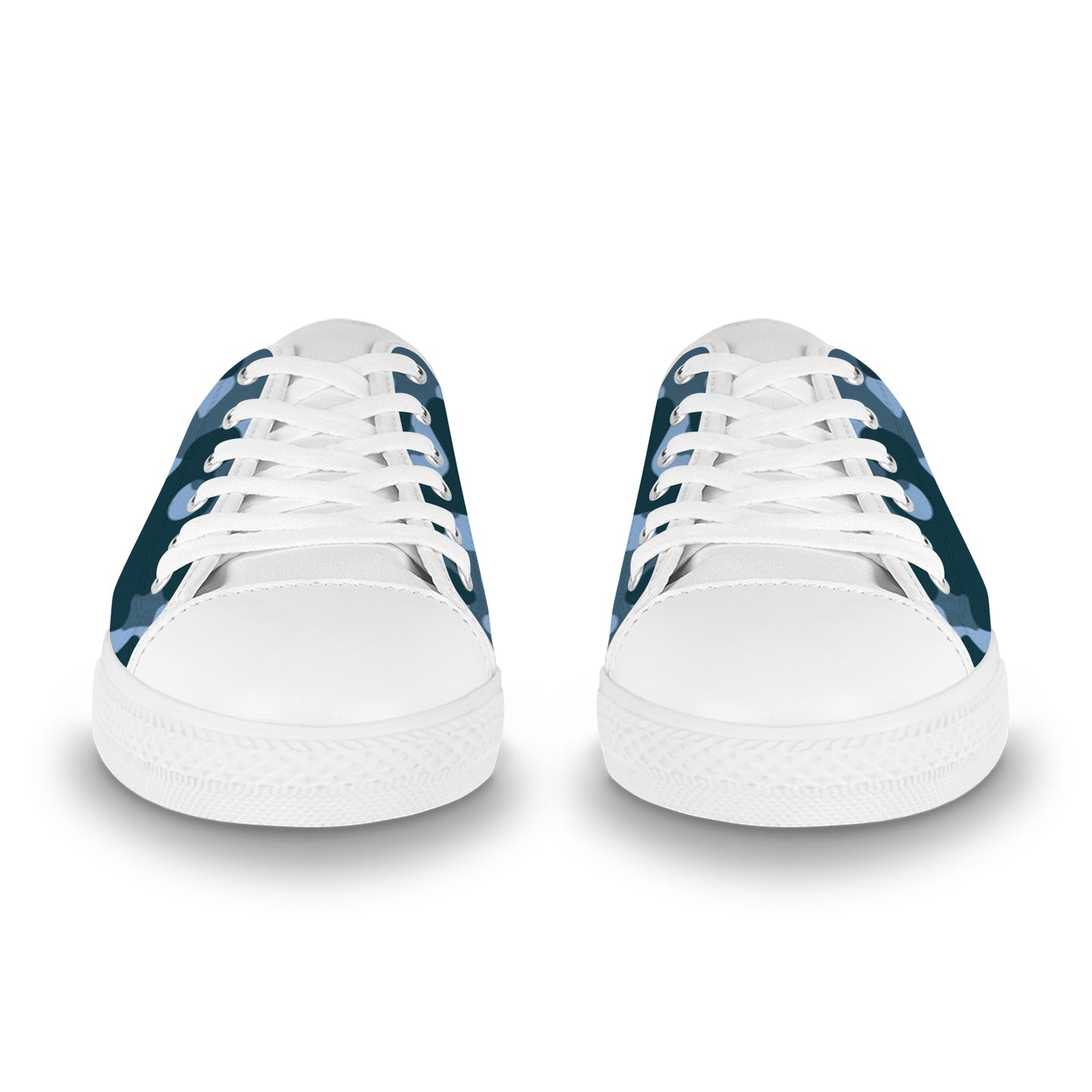 Women's Canvas Sneakers - Blue Camouflage