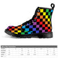Men's Lace Up Boots - Rainbow Checkered