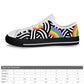 Men's Canvas Sneakers - Black/White with Rainbows