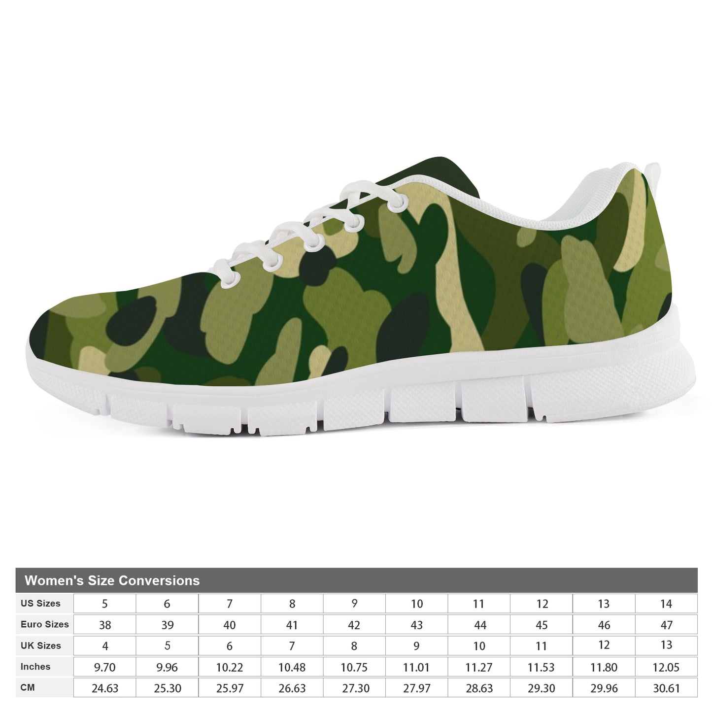 Men's Breathable Sneakers - Green Camoflauge