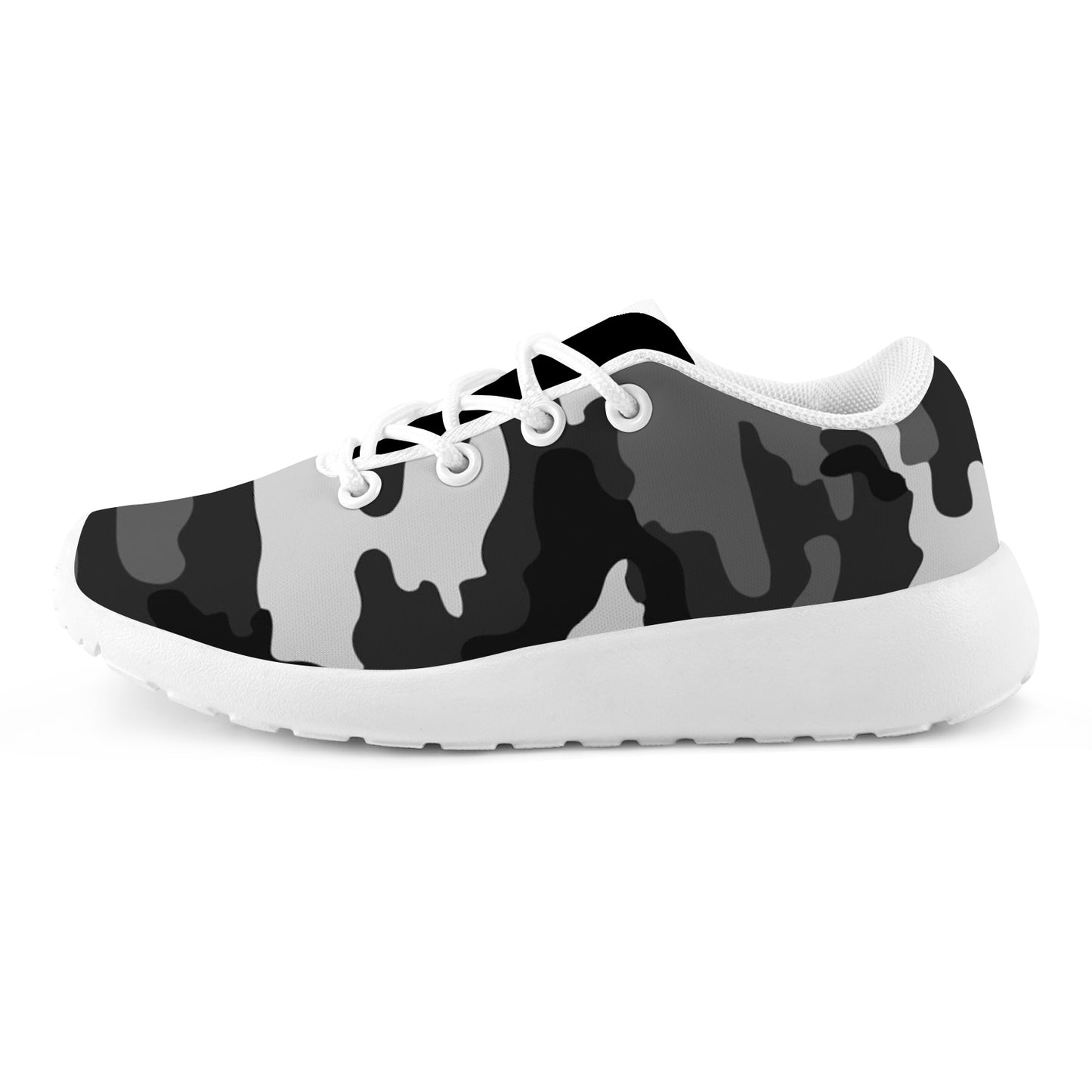 Kid's Sneakers - Black/Grey Camoflauge