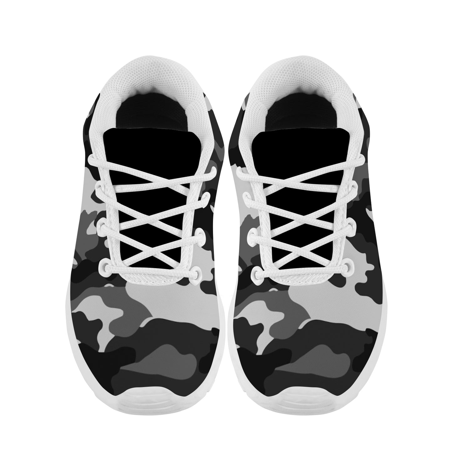 Kid's Sneakers - Black/Grey Camoflauge